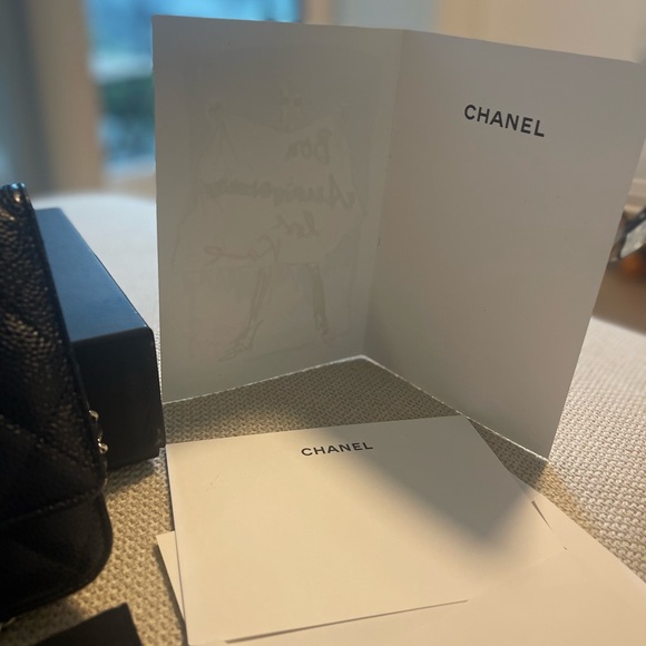 Chanel wallet on chain in black caviar leather with silver hardware - Picture 8 of 8